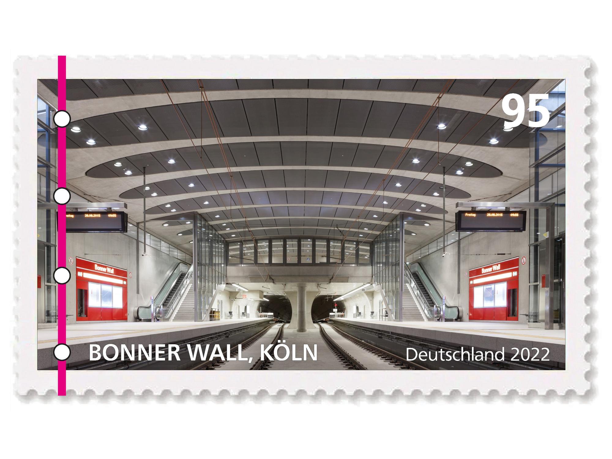 Entwurf zur Briefmarke KVB-Haltestelle Bonner Wall