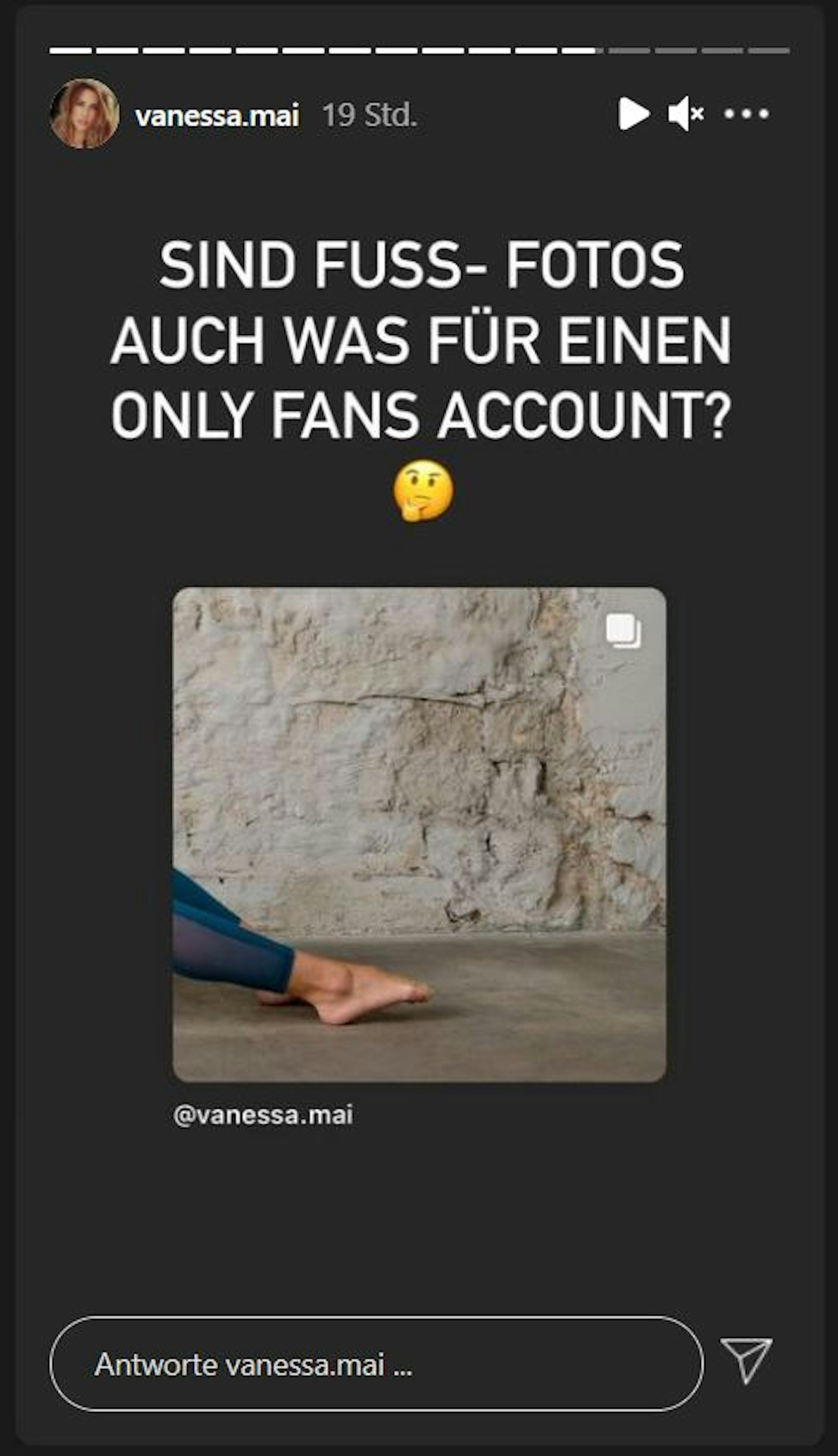 Vanessa Mai postete dieses Foto am 19.8.2021 in ihrer Instagram-Story. Screenshot zur Berichterstattung erstellt.