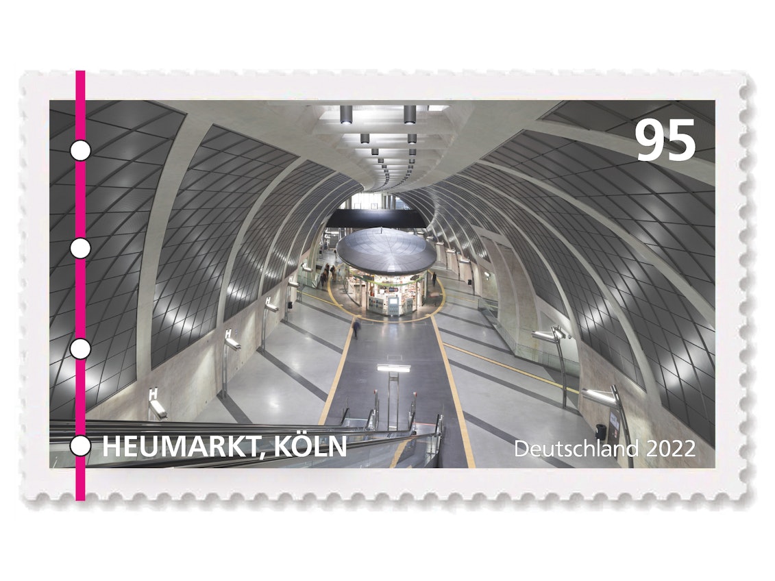 Entwurf zur Briefmarke KVB-Haltestelle Heumarkt