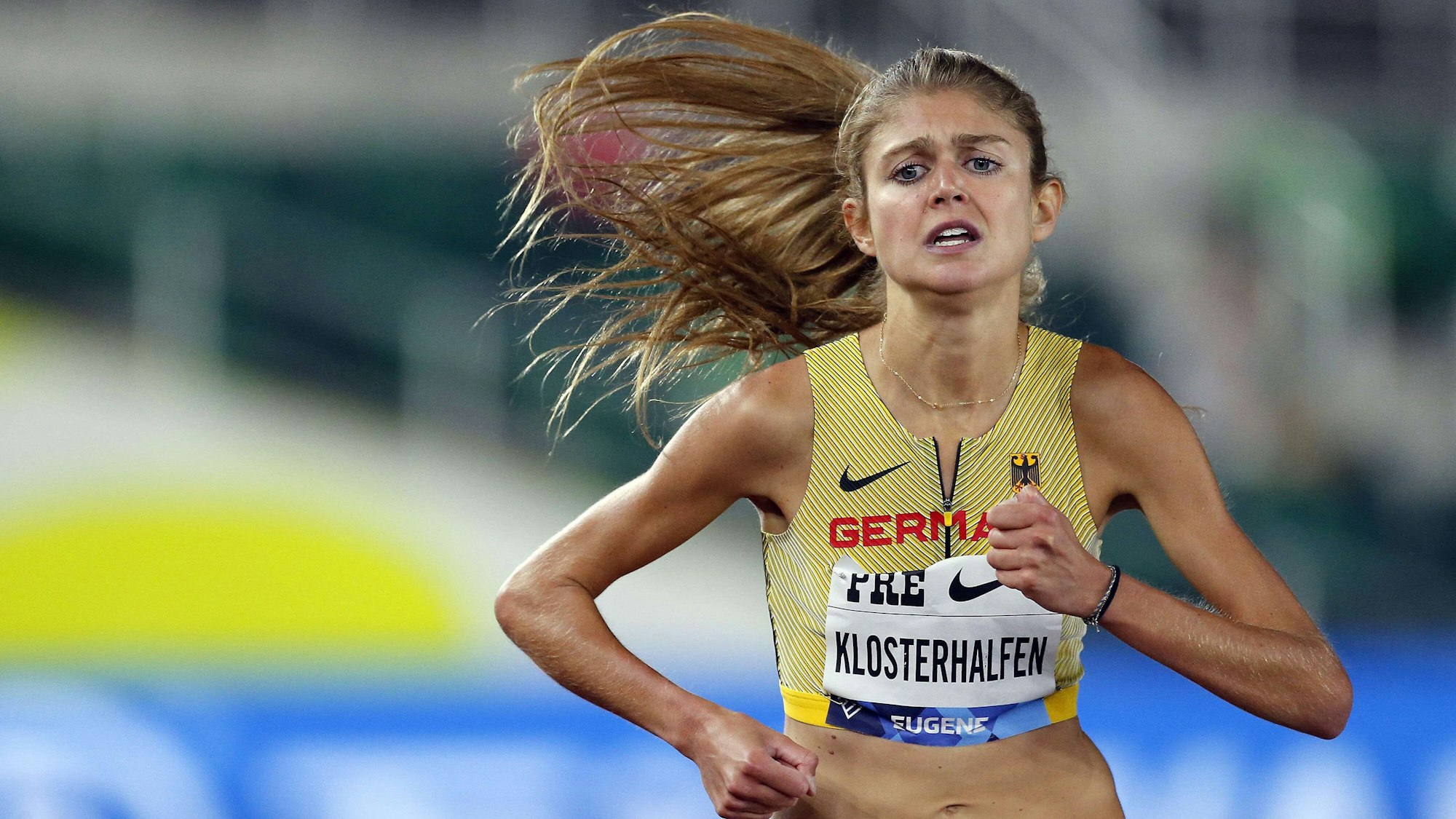 Konstanze Klosterhalfen läuft bei der Diamond League in Eugene.