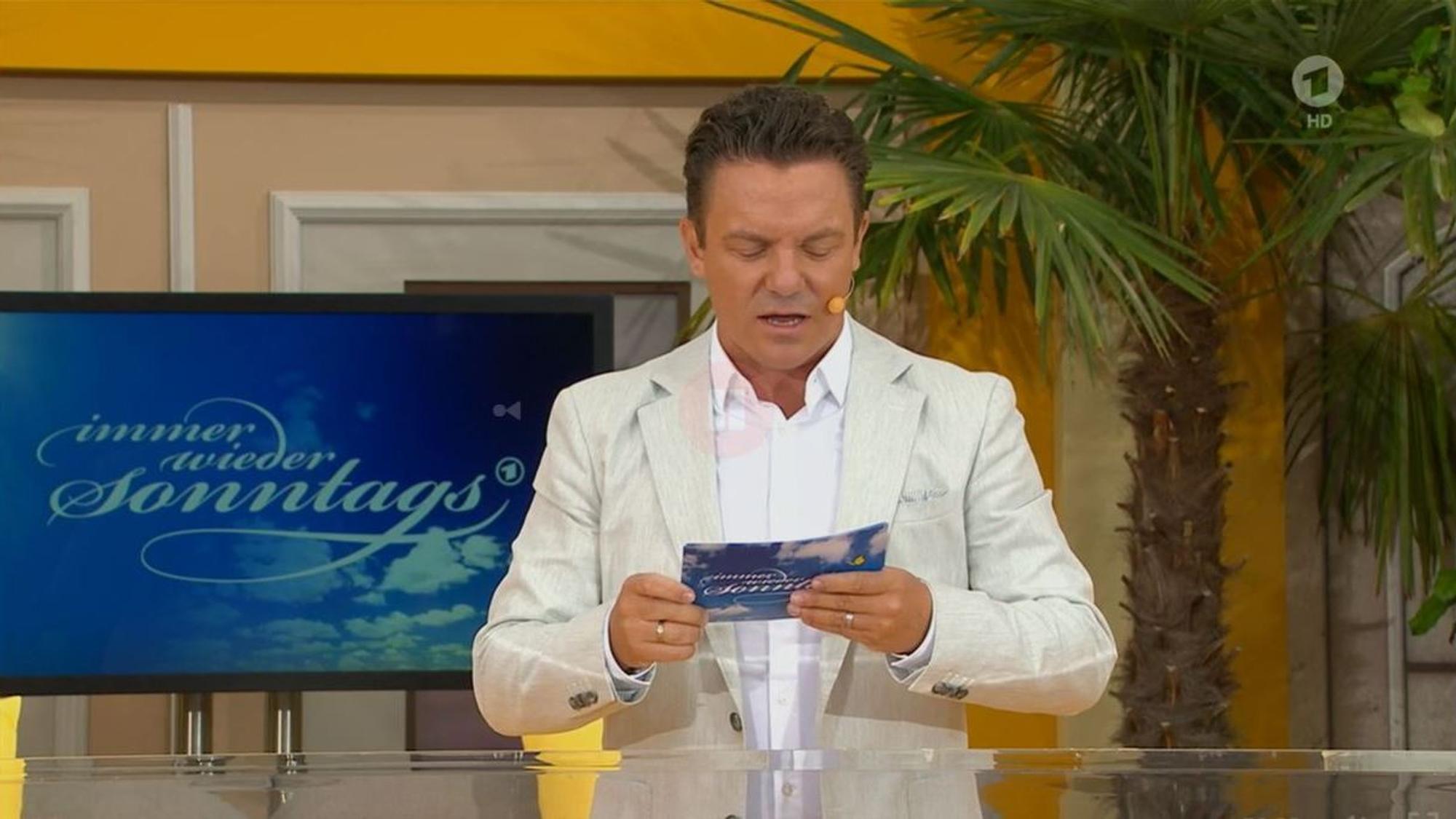 Immer wieder sonntags (22. August 2021) mit Stefan Mross. Screenshot zur Berichterstattung erstellt.