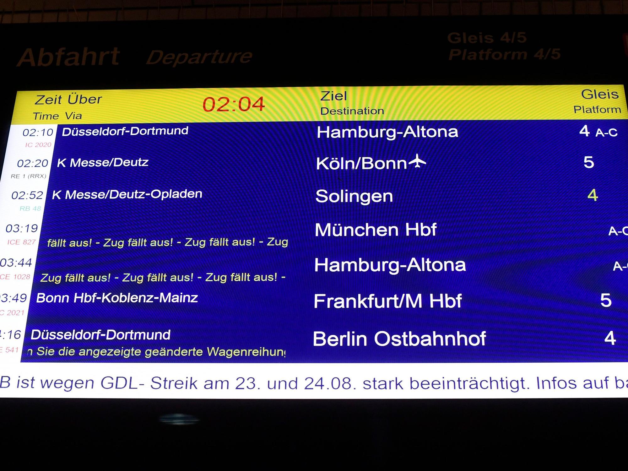 Der Streik der Lokführergewerkschaft GDL darf weitergehen. Das hat das Hessische Landesarbeitsgericht in Frankfurt am Freitag (3. September 2021) entschieden. Unser Symbolfoto wurde am 23. August 2021 aufgenommen.