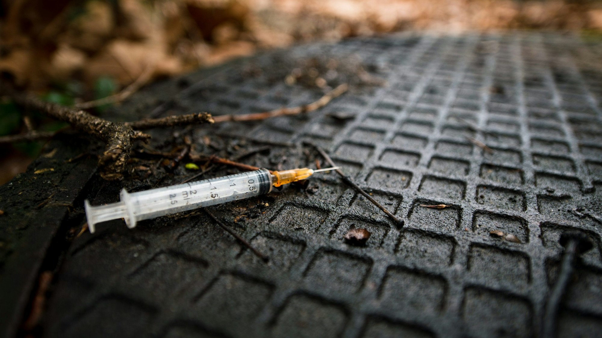 Insgesamt 401 Menschen sind im Jahr 2020 an Drogen gestorben. Auf dem Foto ist eine benutzte Spritze im Gebüsch nahe des U-Bahnhofes Hallesches Tor in Berlin zu sehen.
