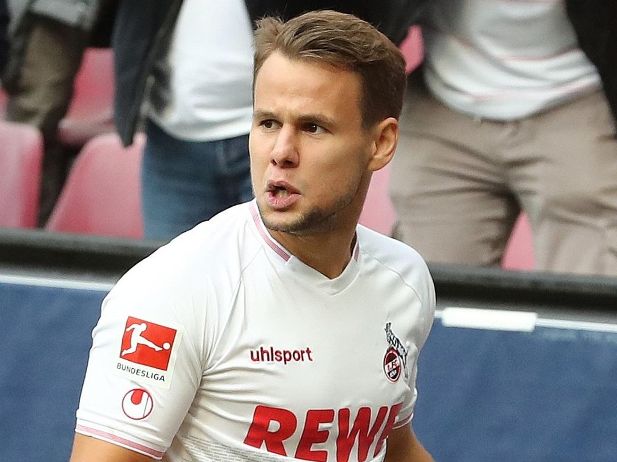 Jubel nach dem Tor zum 1:0 durch Louis Schaub (1. FC Köln).