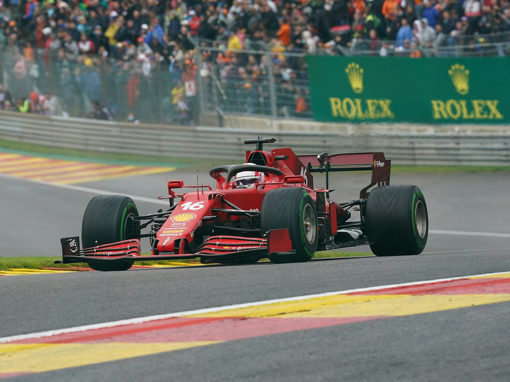 Charles Leclerc schied mit seinem Ferrari in Belgien in Q2 aus.
