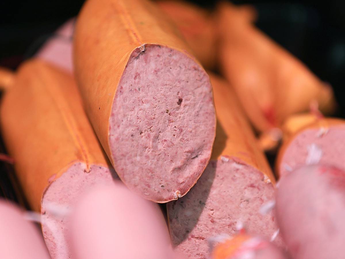 Leberwurst in der Auslage