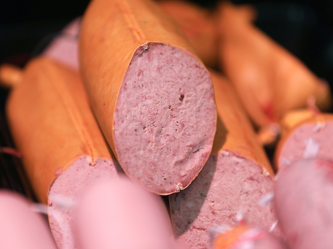 Leberwurst in der Auslage
