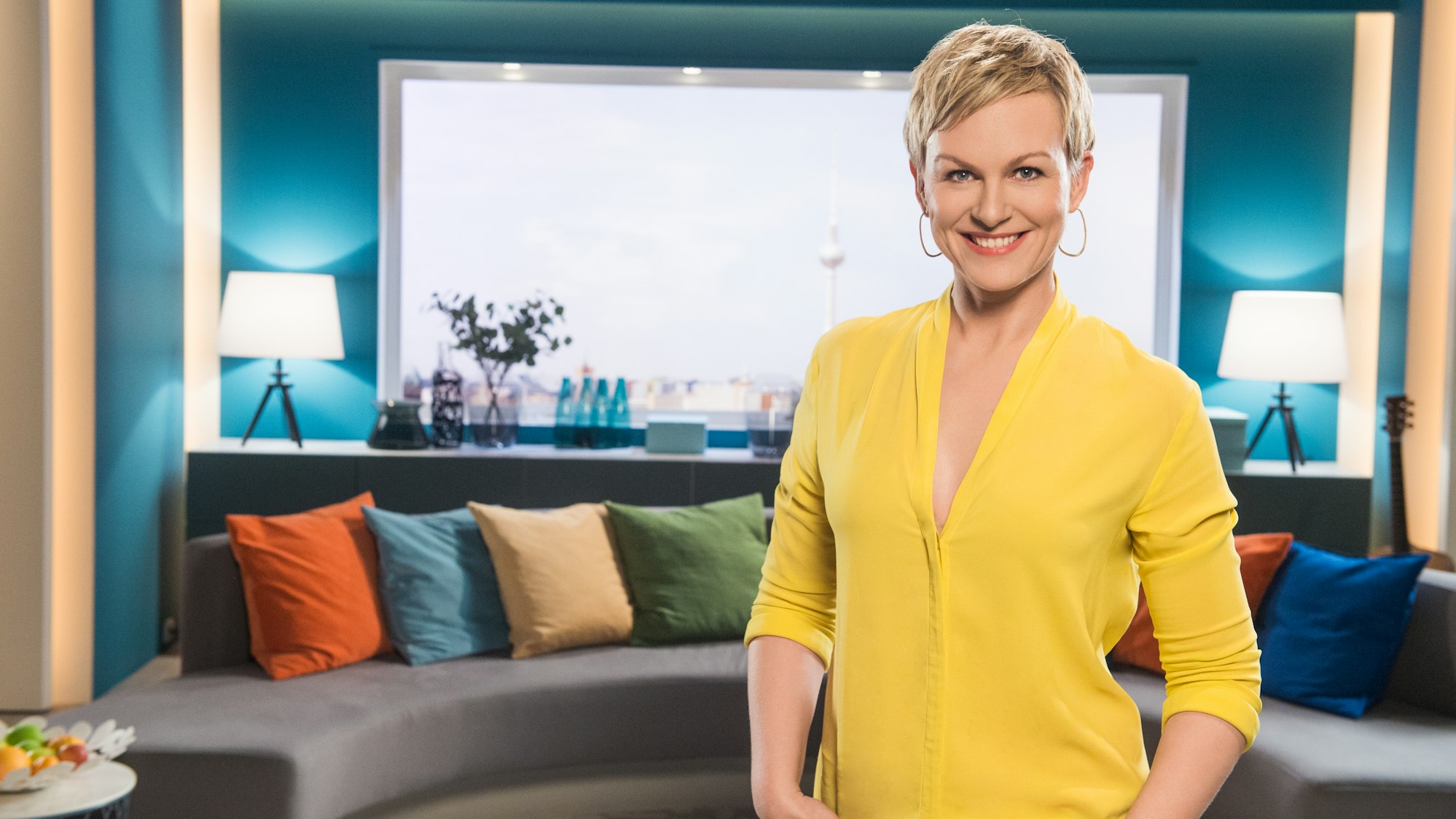 Karen Heinrichs beim SAT.1-„Frühstücksfernsehen“.
