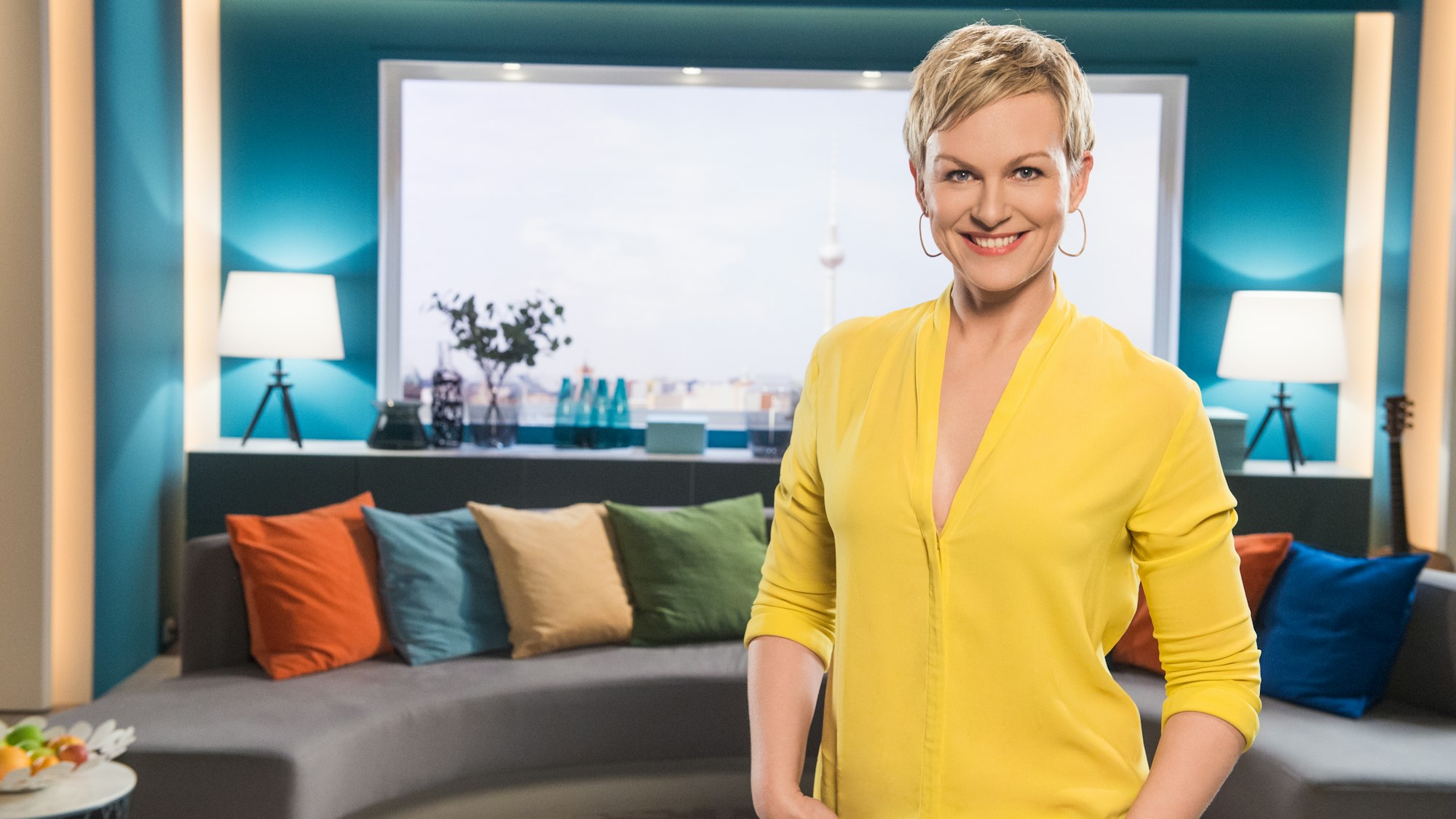 Karen Heinrichs beim SAT.1-„Frühstücksfernsehen“.