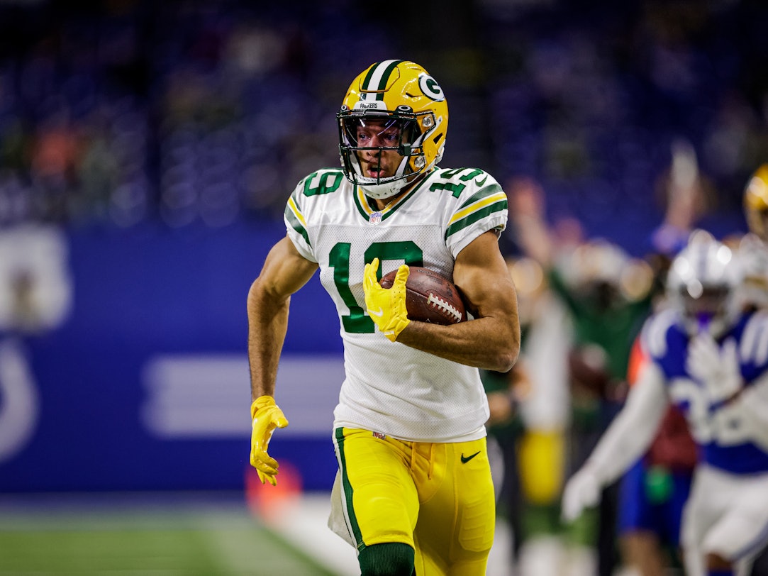 Dieses von den Green Bay Packers zur Verfügung gestellte Foto zeigt den deutsch-amerikanischen NFL-Spieler Equanimeous St. Brown von den Green Bay Packers.