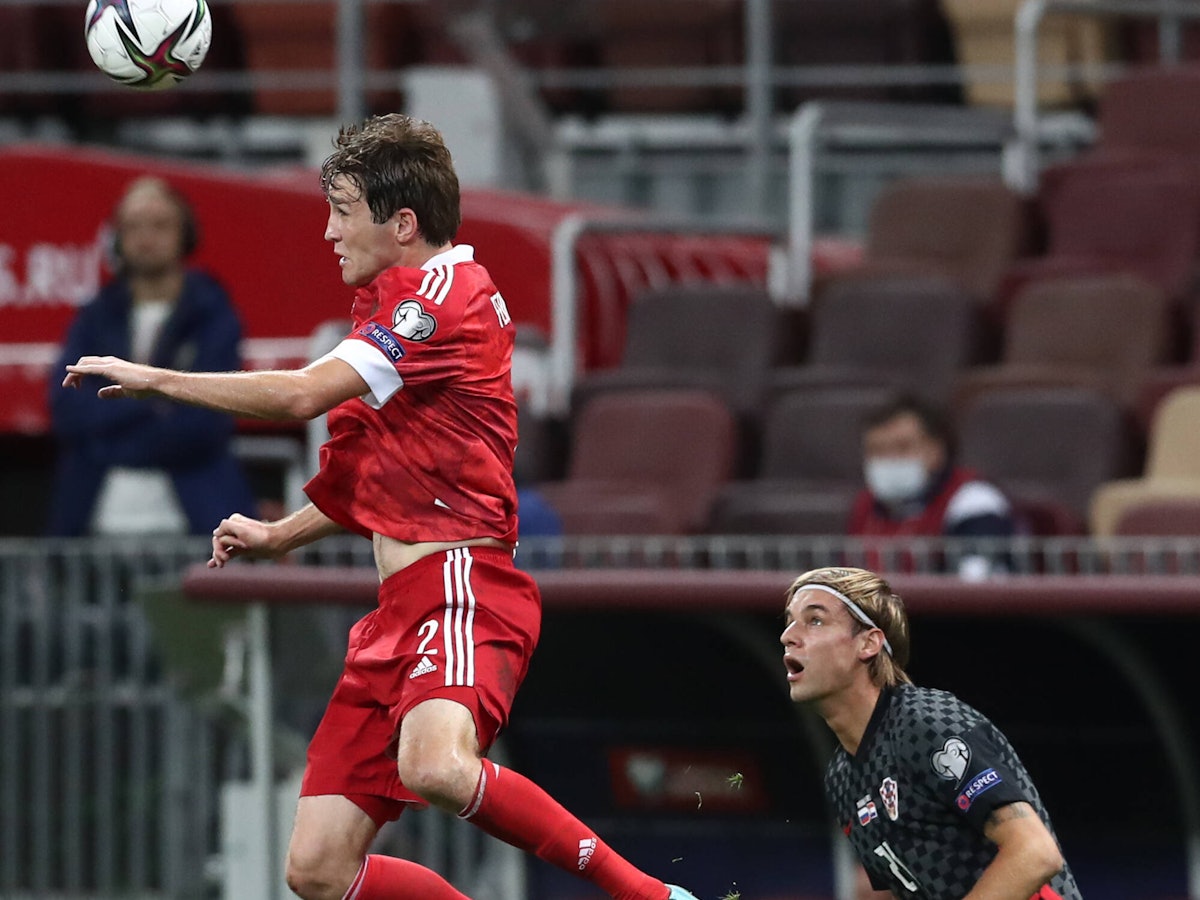 Borna Sosa beim Spiel Russland gegen Kroatien.