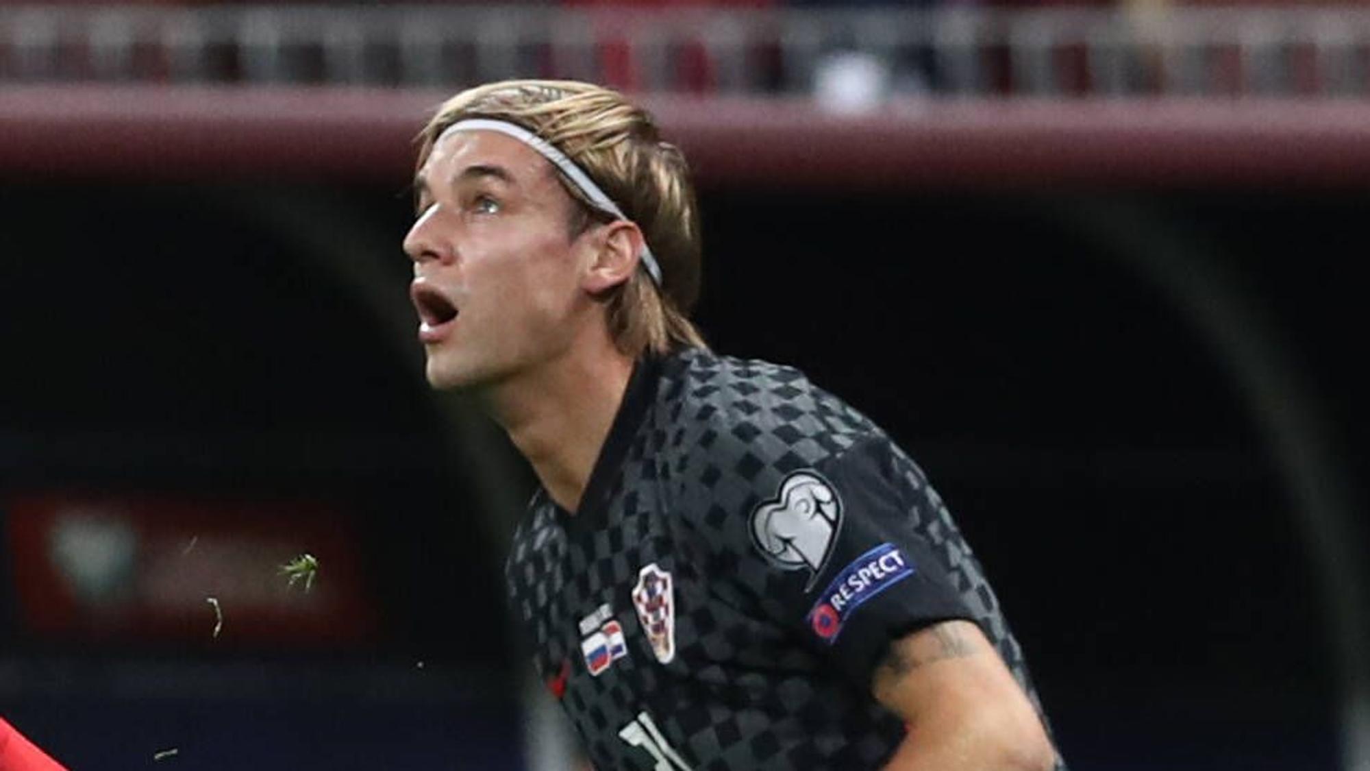 Borna Sosa beim Spiel Russland gegen Kroatien.