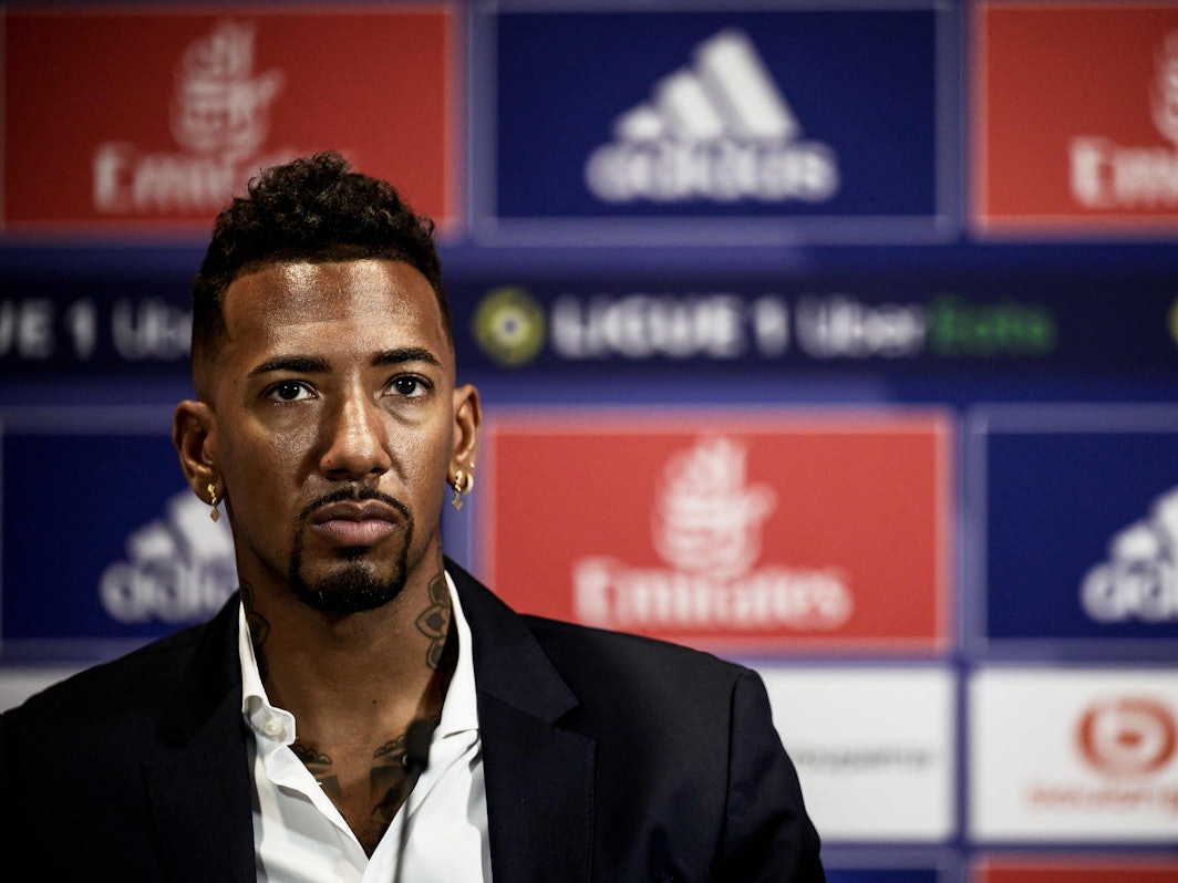 Jérome Boateng bei seiner offiziellen Vorstellung bei Olympique Lyon