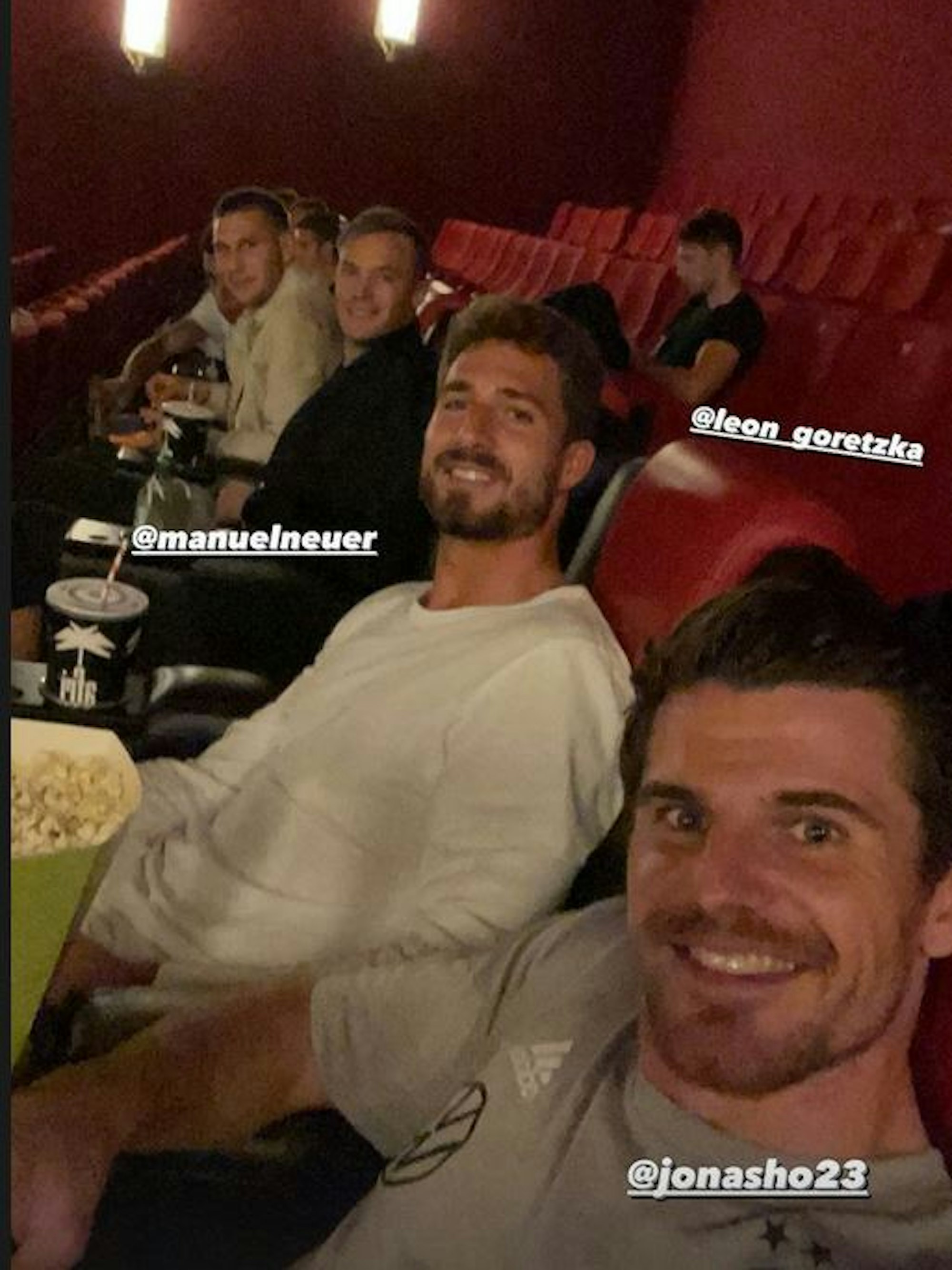 Die Nationalspieler schauten sich einen Kinofilm in Stuttgart an.