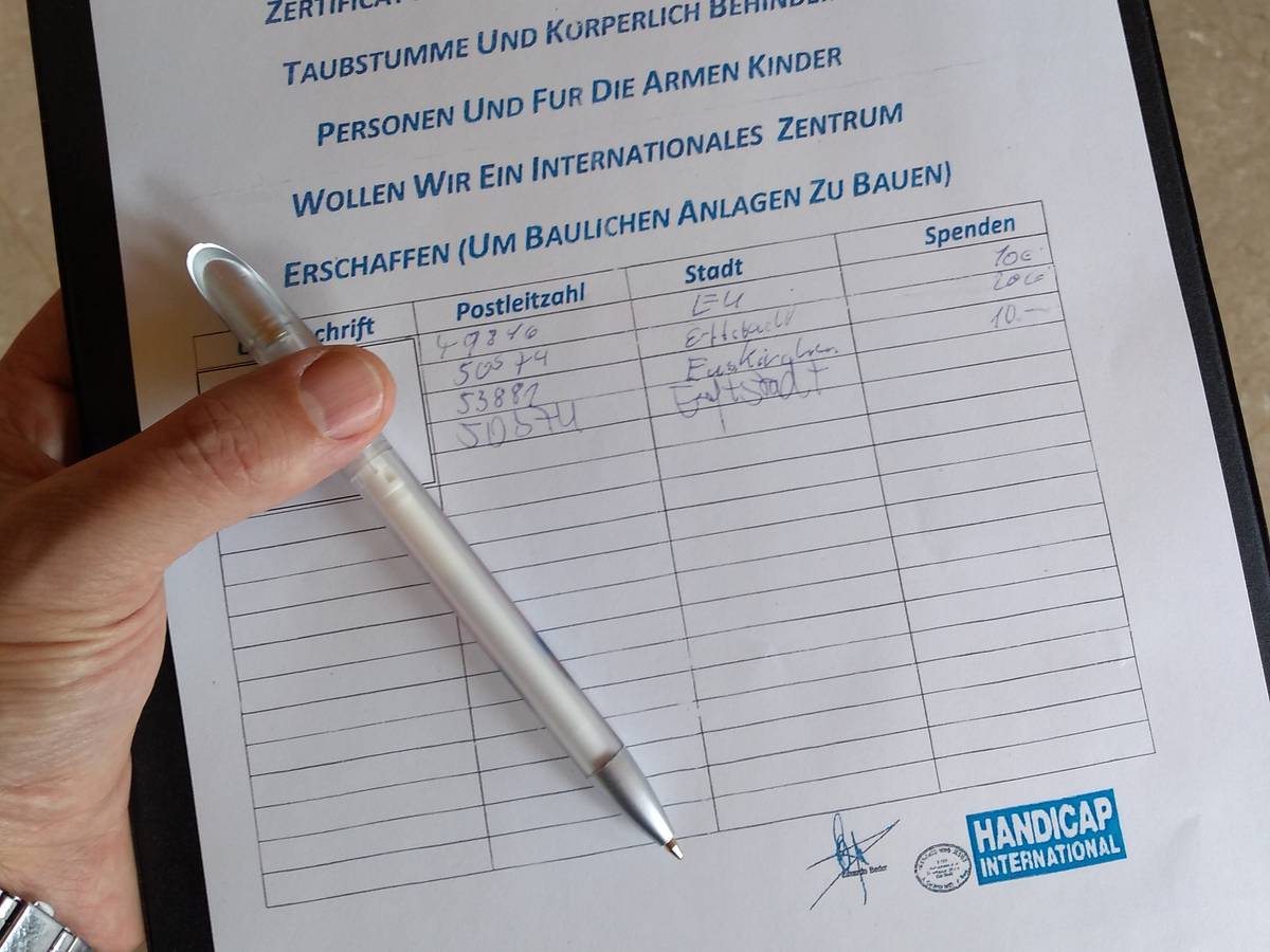 Falsche Spendenliste aus Wesseling.