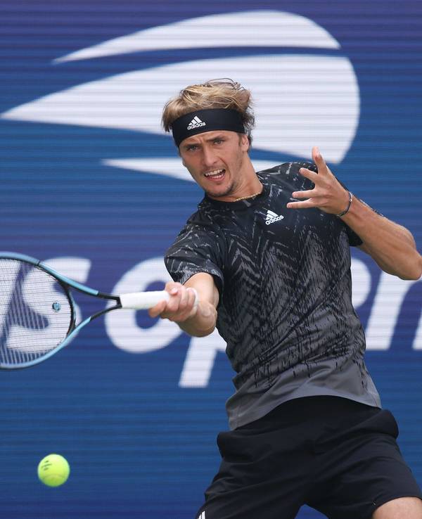Alexander Zverev während seines Matches bei den US Open gegen Jannik Sinner