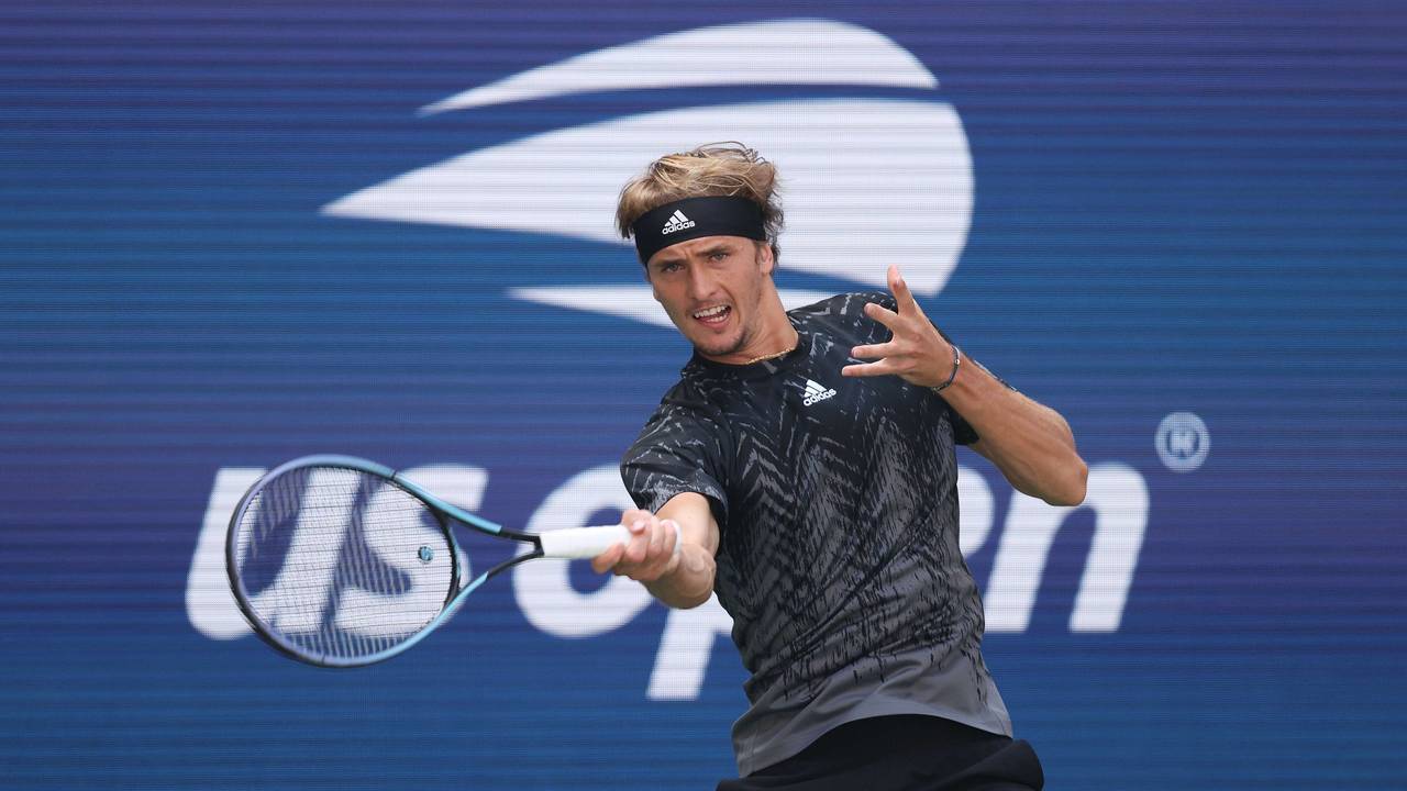 Alexander Zverev während seines Matches bei den US Open gegen Jannik Sinner