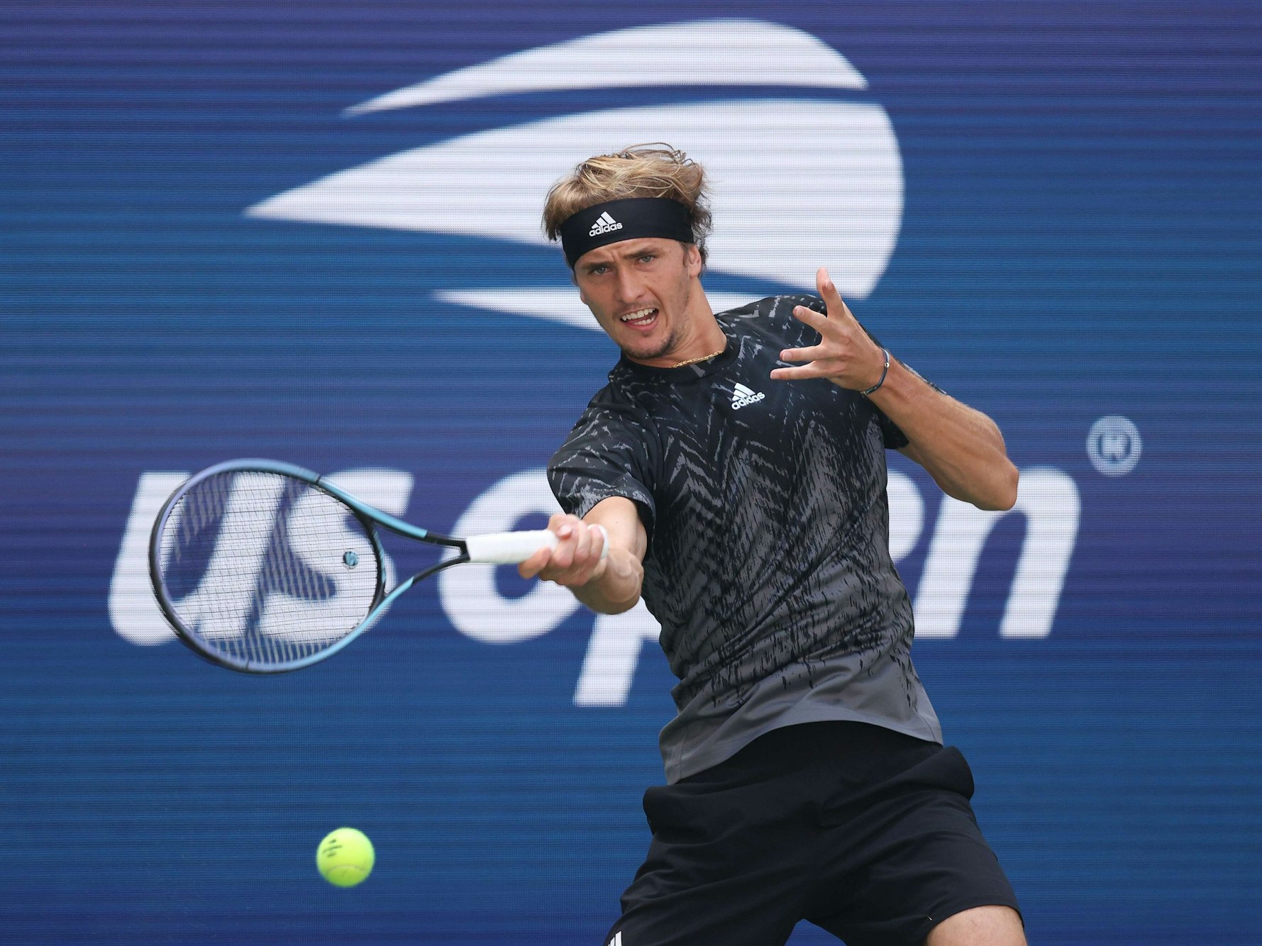 Alexander Zverev während seines Matches bei den US Open gegen Jannik Sinner