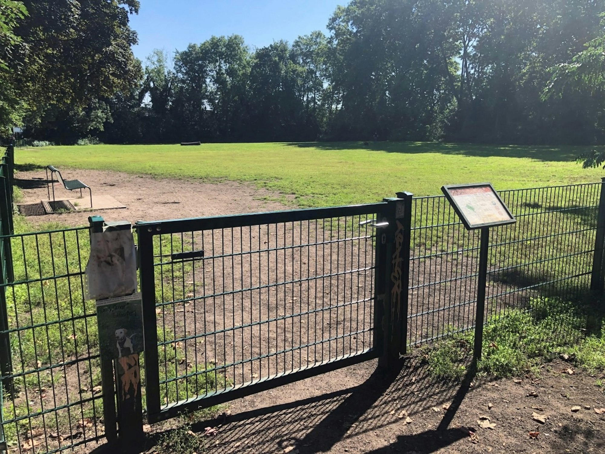 Die Hundefreilauffläche im Kölner Volksgarten.