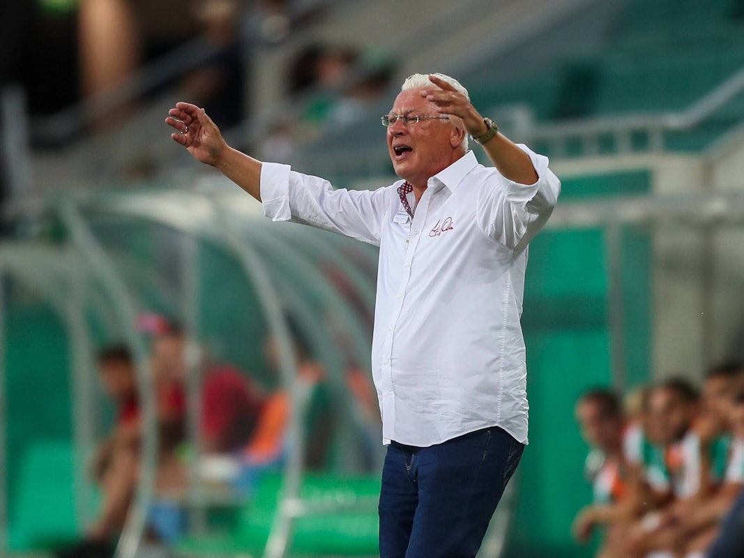 Toni Polster gestikuliert an der Seitenlinie