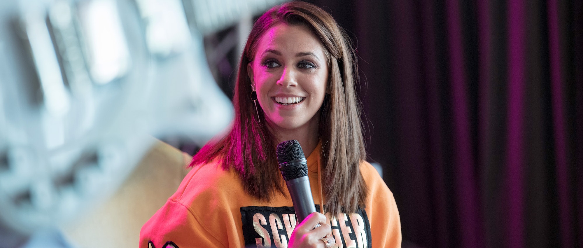 03 May 2018, Germany, Berlin: Singer Vanessa Mai speaking during a press conference.