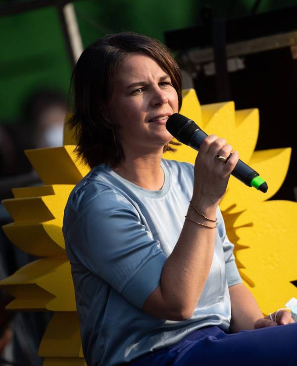 Annalena Baerbock bei einem Wahlkampf-Auftritt in Berlin 2021.