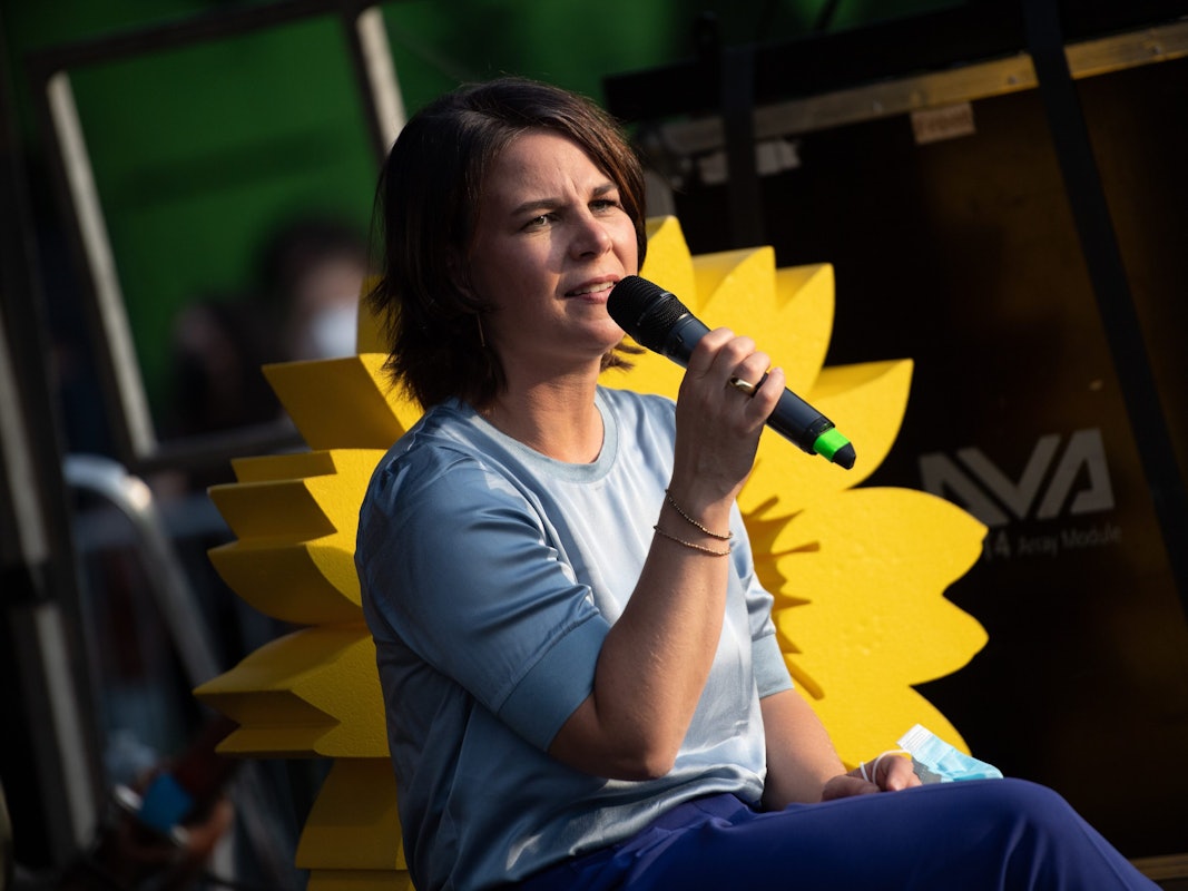 Annalena Baerbock bei einem Wahlkampf-Auftritt in Berlin 2021.