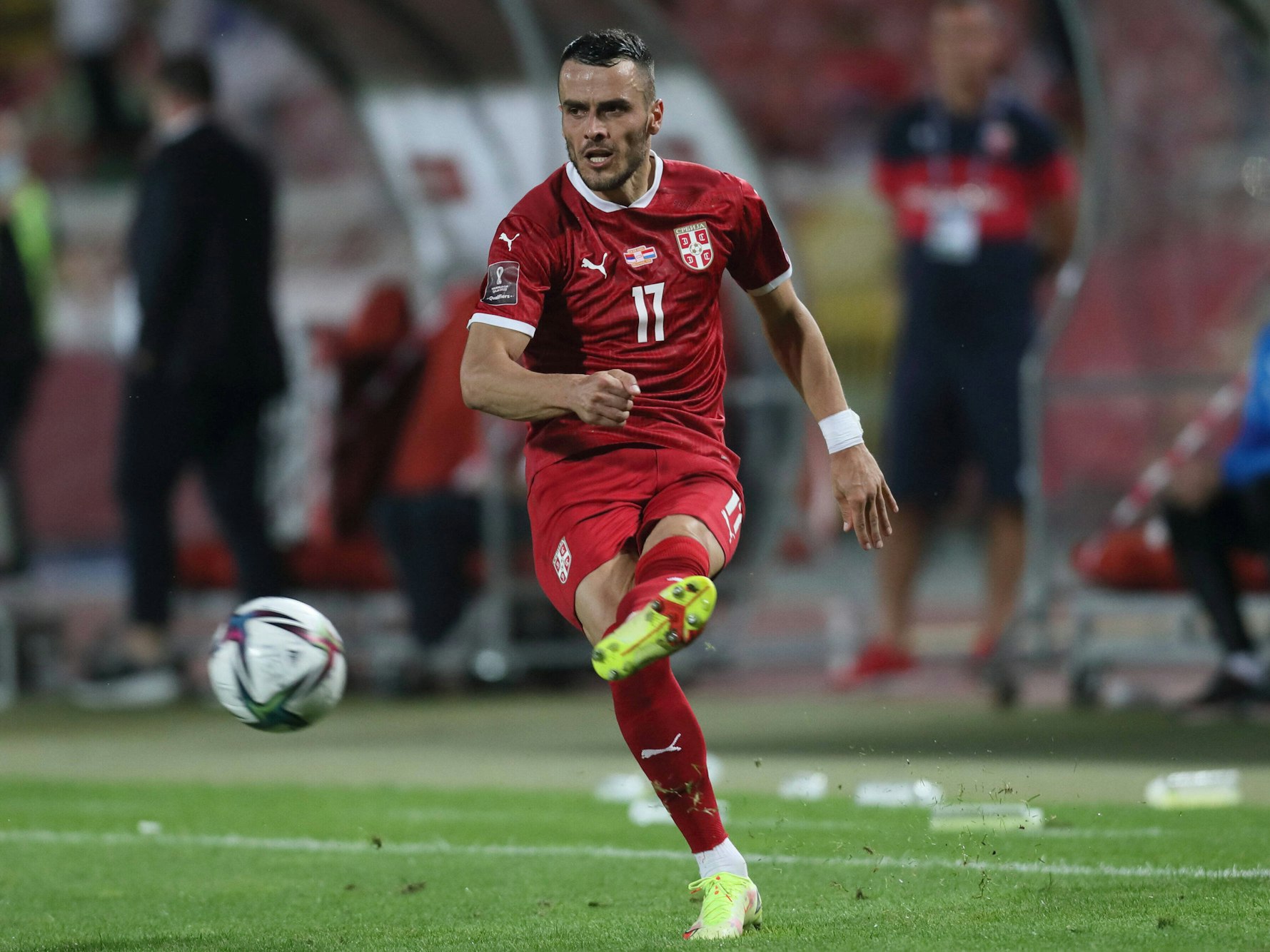 Filip Kostic im Spiel Serbien gegen Luxemburg