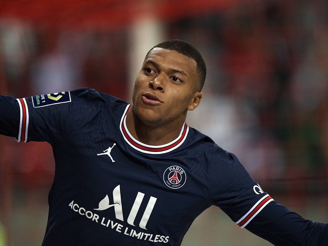 Paris-Star Kylian Mbappé jubelt über seinen zweiten Treffer gegen Reims