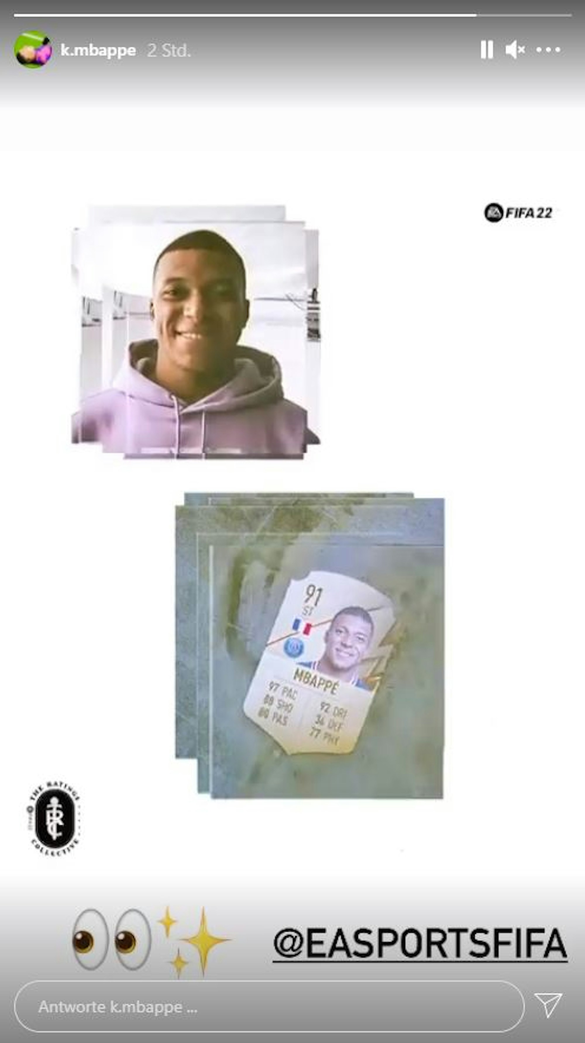 Screenshot der Instagram-Story von Kylian Mbappé