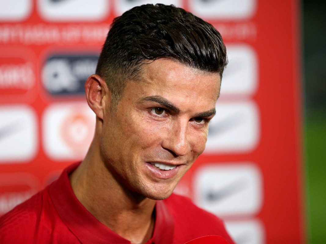 Cristiano Ronaldo beim Interview nach dem Länderspiel gegen Irland.