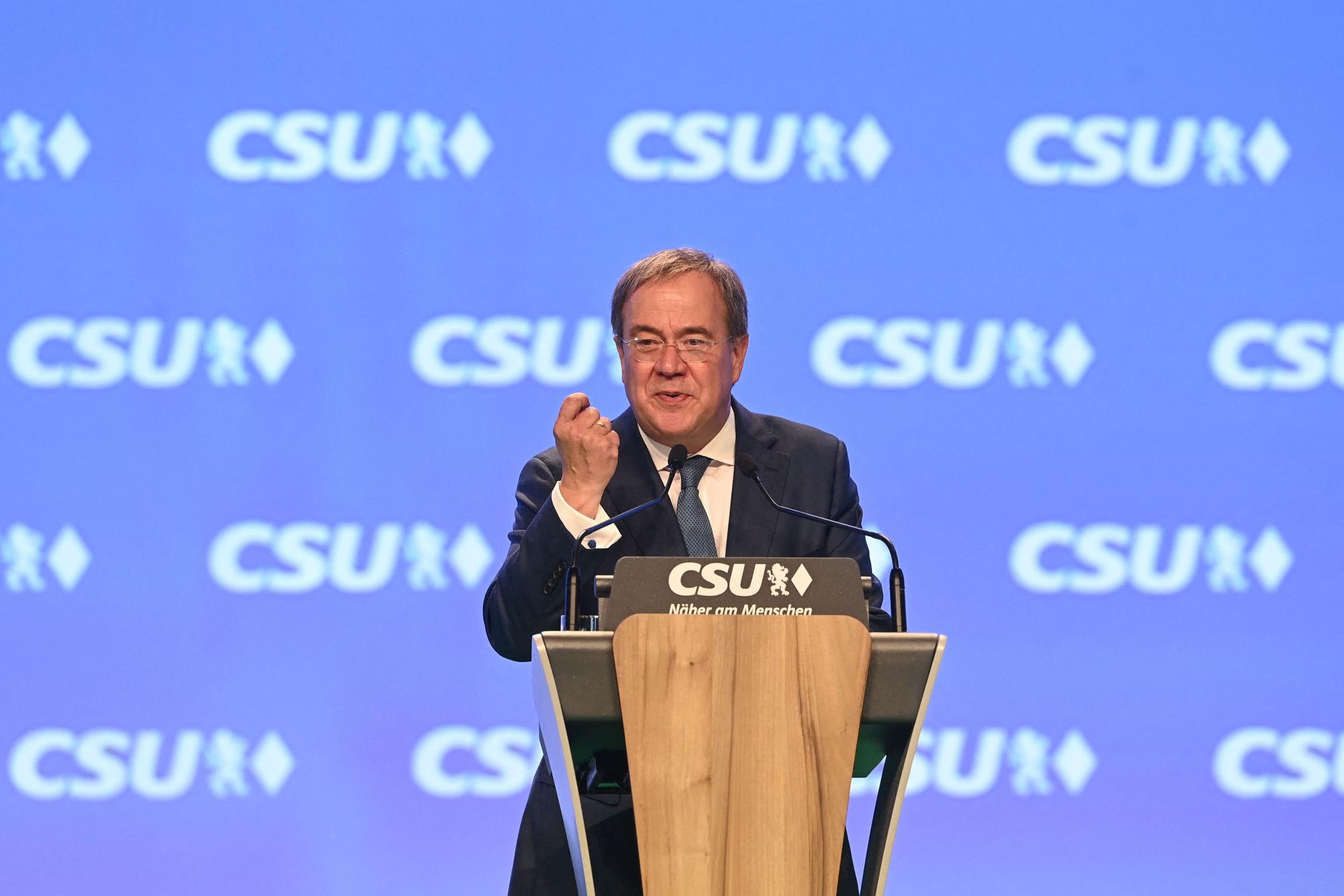 Armin Laschet am 11. September 2021 auf dem CSU-Parteitag in Nürnberg.