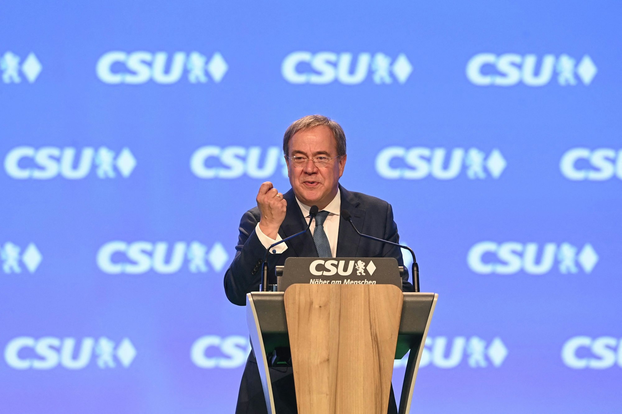 Armin Laschet am 11. September 2021 auf dem CSU-Parteitag in Nürnberg.
