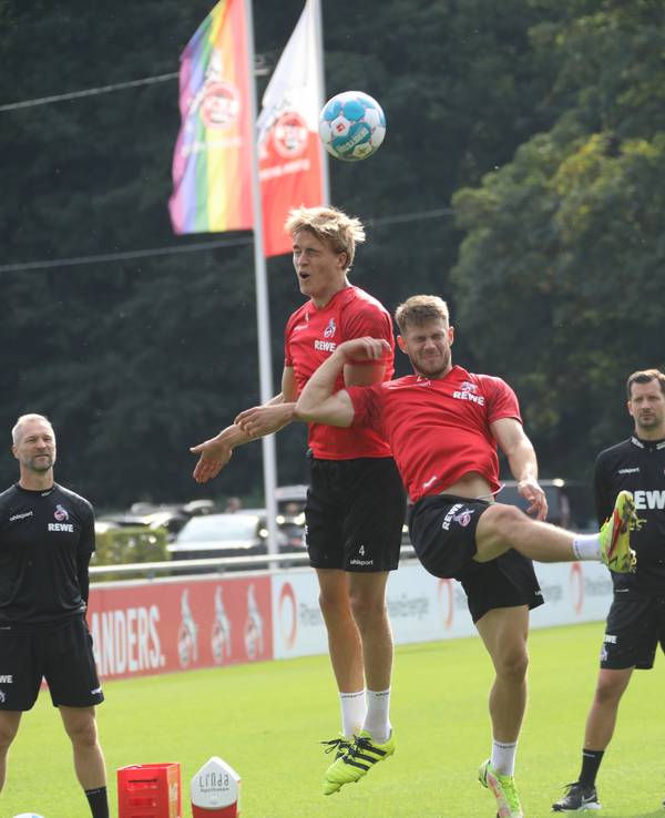 Jan Thielmann und Timo Hübers trainieren beim 1. FC Köln.