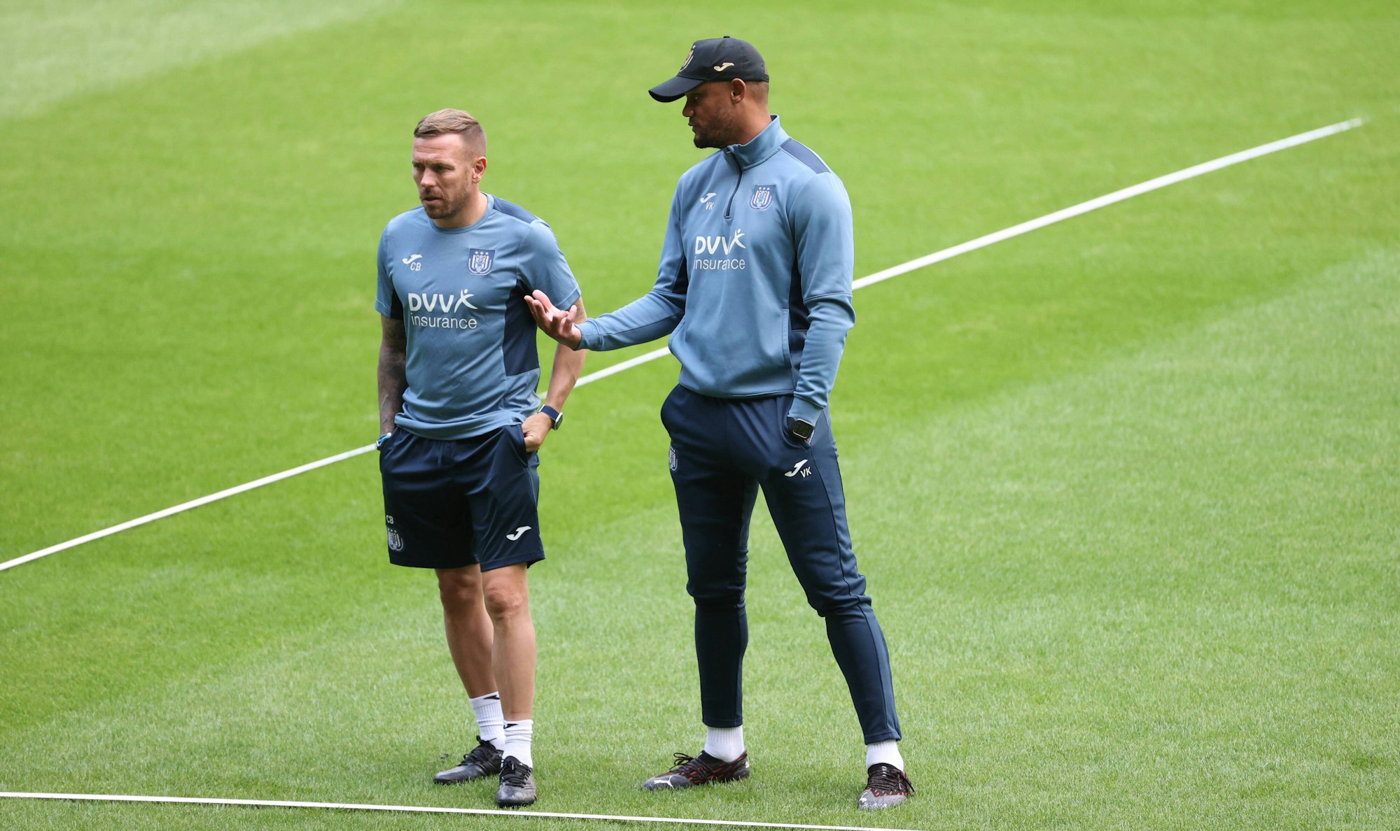 Craig Bellamy mit Trainer Vincent Kompany (RSC Anderlecht).