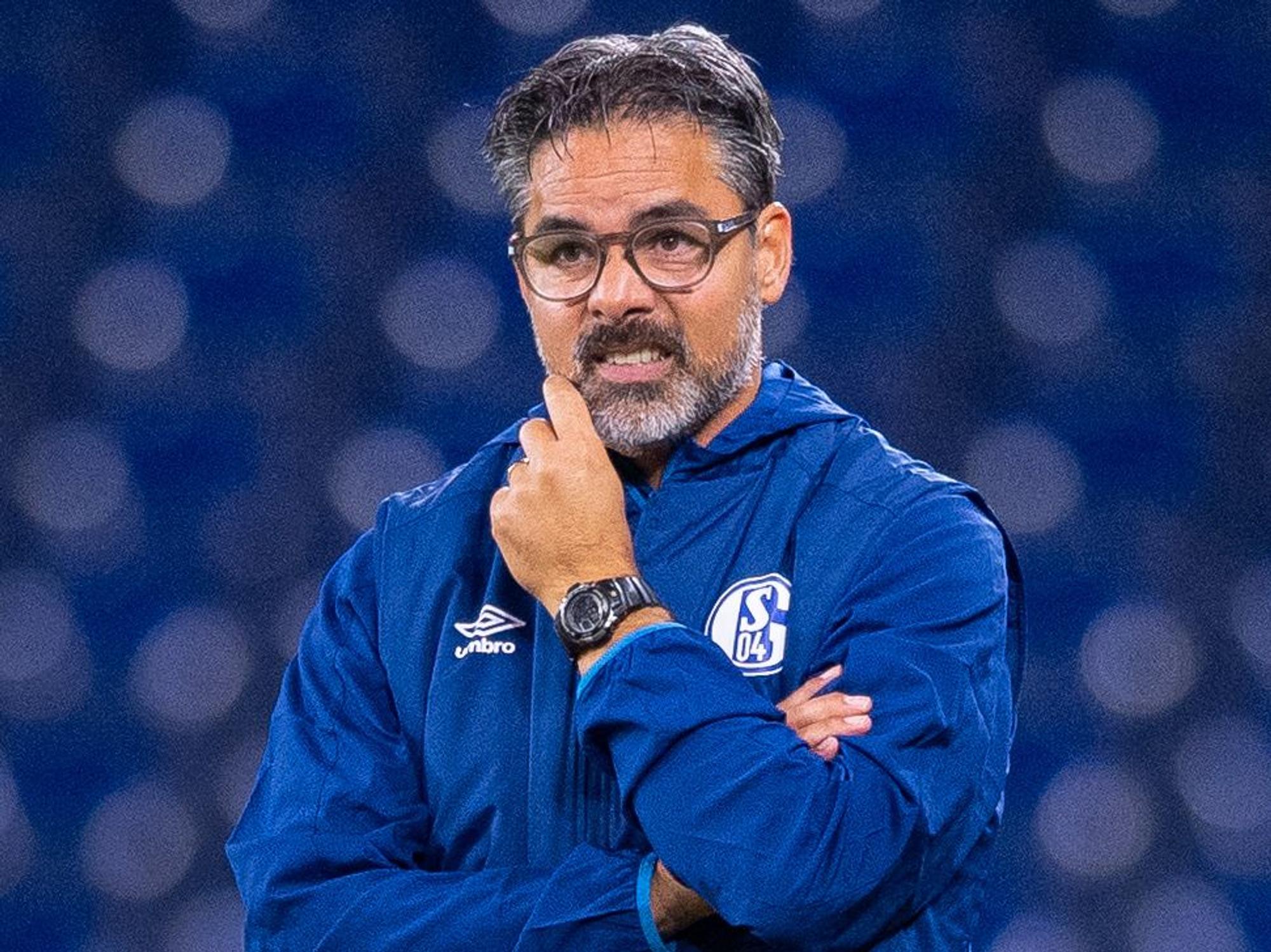 Schalkes damaliger Trainer David Wagner steht beim Spiel gegen Bremen an der Seitenlinie.