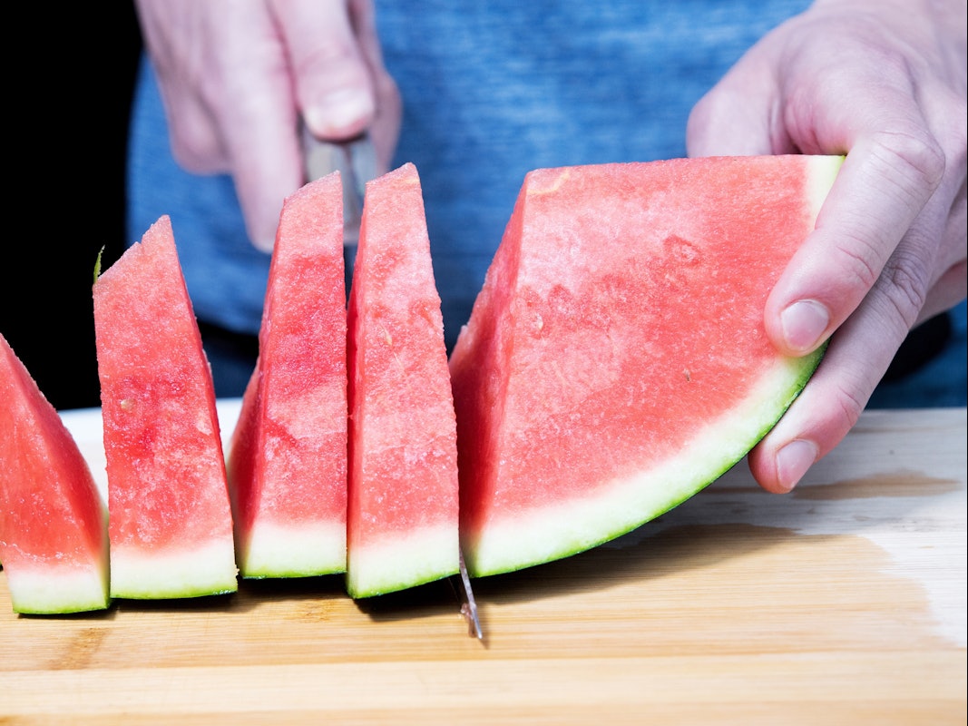Unser Symbolfoto von Mai 2007 zeigt eine aufgeschnittene Wassermelone.