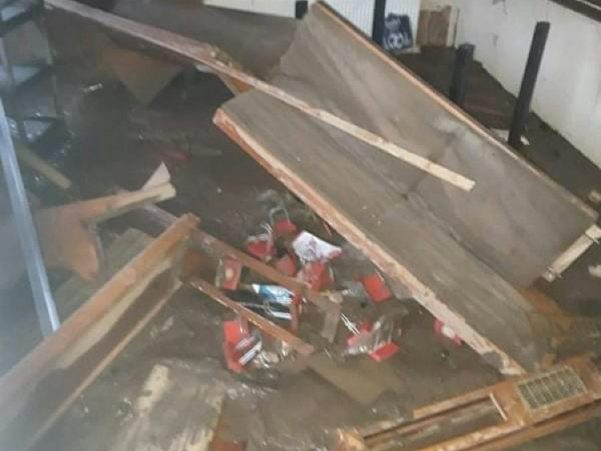 Der Innenraum der Kurschänke im Juli 2021 nach der Flut.