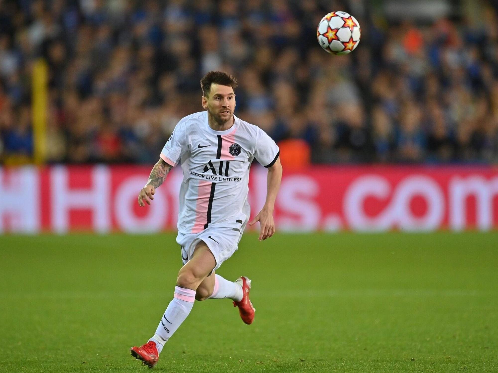 Lionel Messi bei seinem ersten Champions-League-Einsatz für Paris Saint-Germain gegen den FC Brügge.