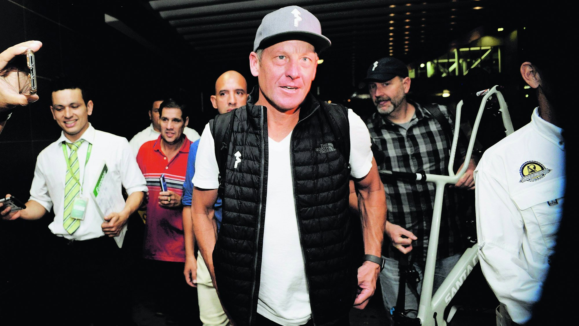 Ex-Rad-Profi Lance Armstrong am Flughafen in Costa Rica.
