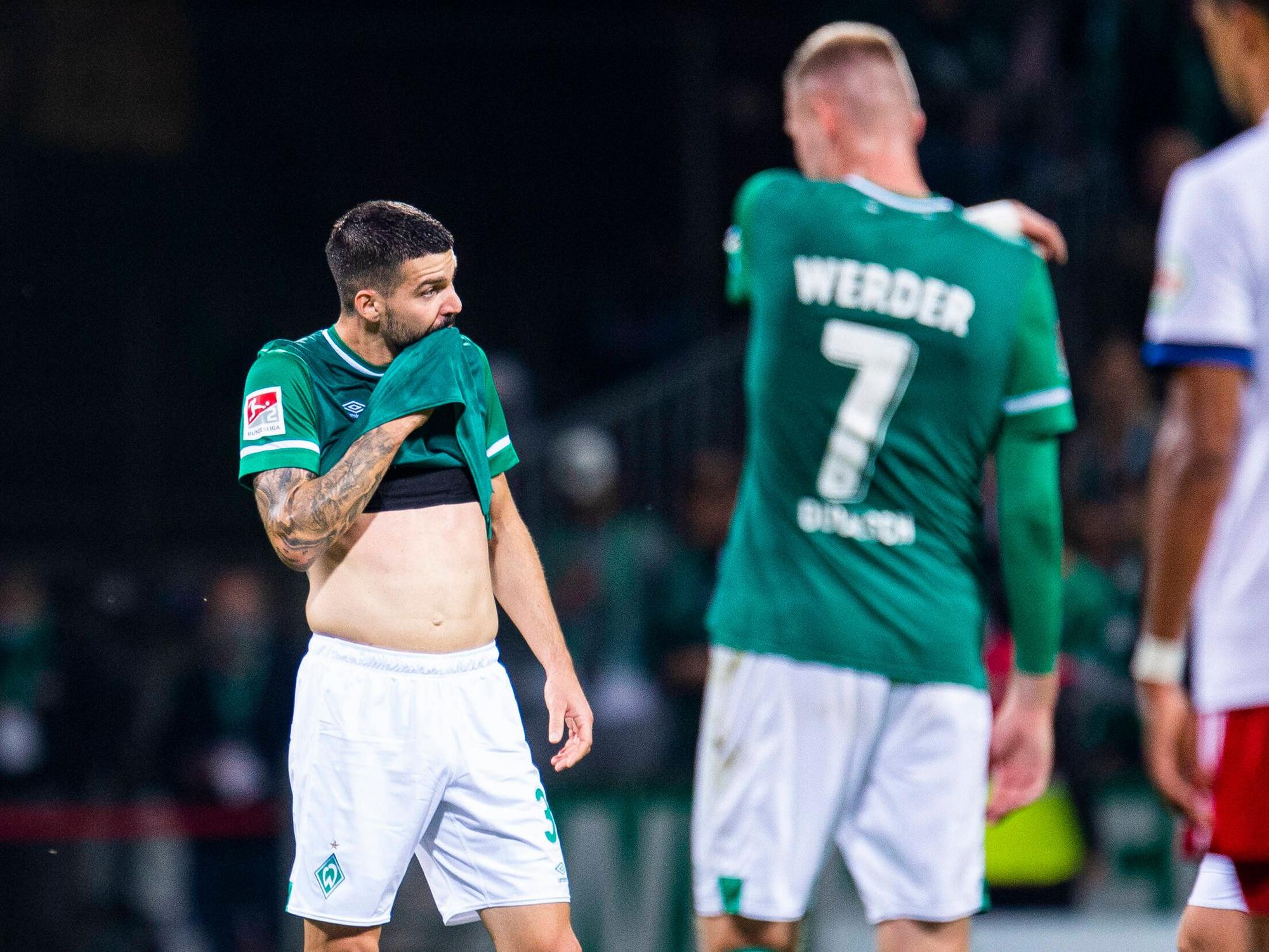 Anthony Jung (l.) und Marvin Duchsch beim Nord-Derby gegen den Hamburger SV.