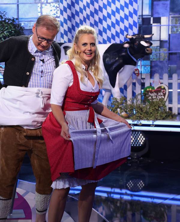 Günther Jauch und Barbara Schöneberger am Samstagabend (18. September) in der RTL-Show „Denn sie wissen nicht, was passiert“