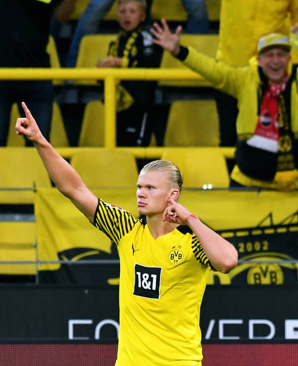 Erling Haaland bejubelt seinen Treffer zum 4:2 gegen Union Berlin.