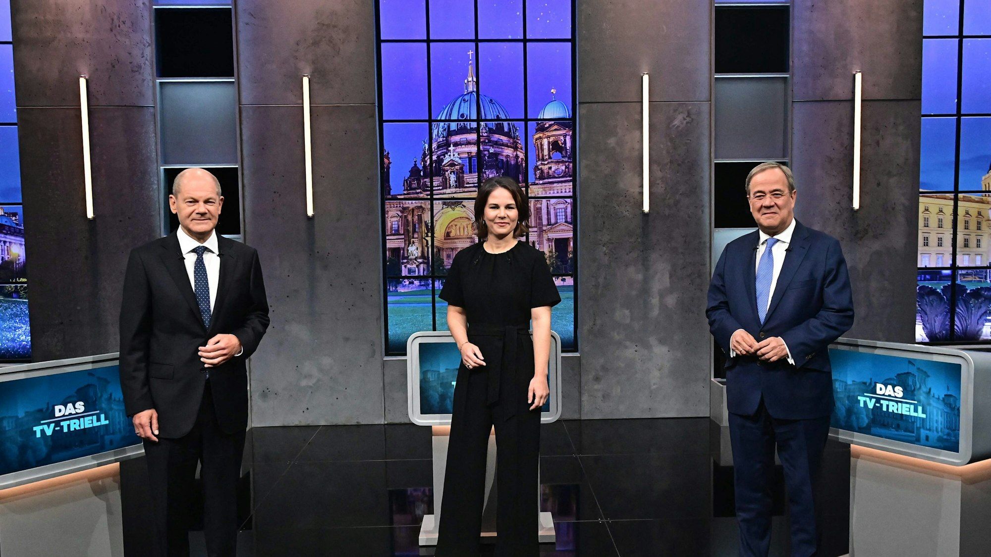 Olaf Scholz, Annalena Baerbock und Armin Laschet (v.l.) im dritten TV-Triell am Sonntag (19. September).