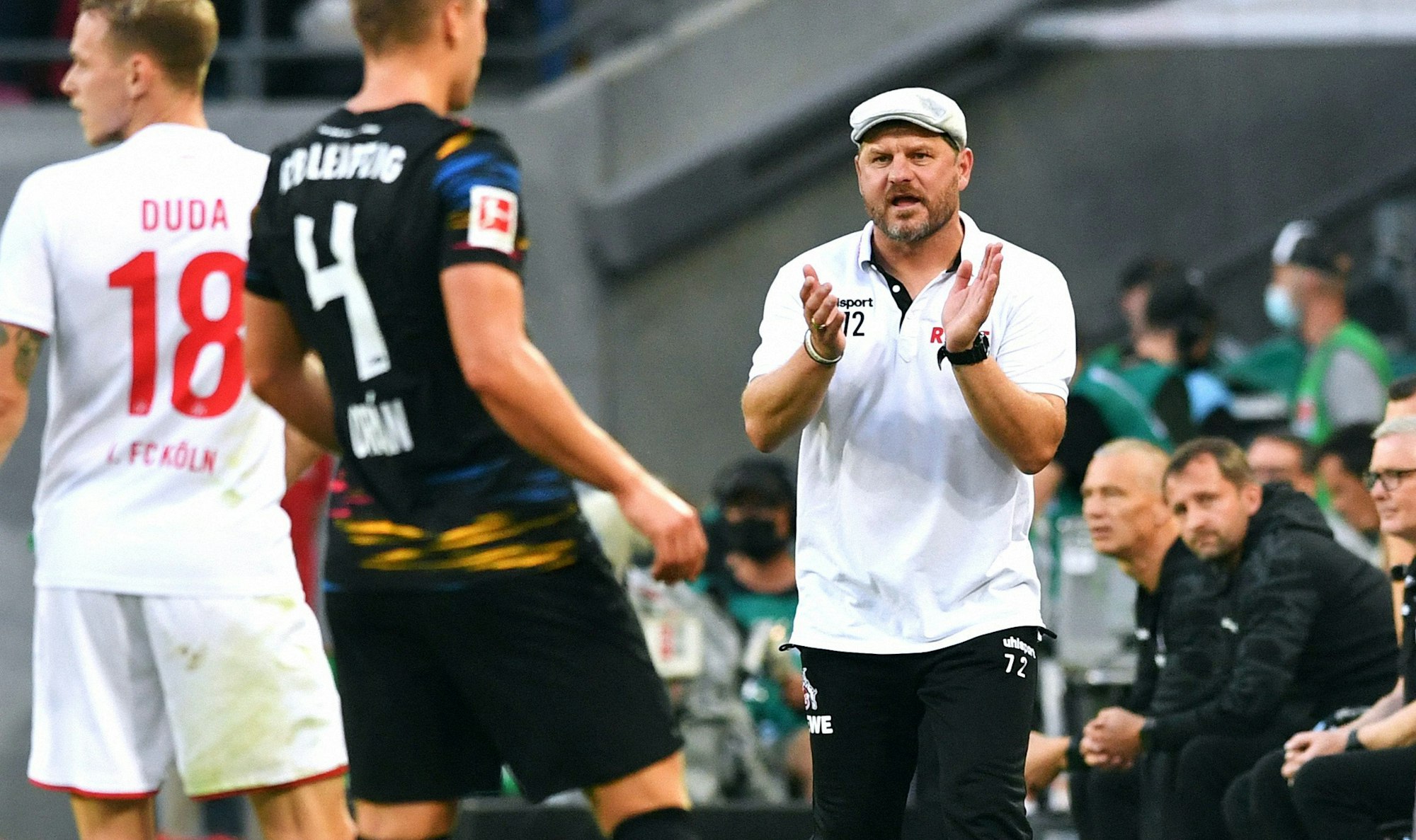 Steffen Baumgart während des Spiels zwischen dem 1. FC Köln und RB Leipzig