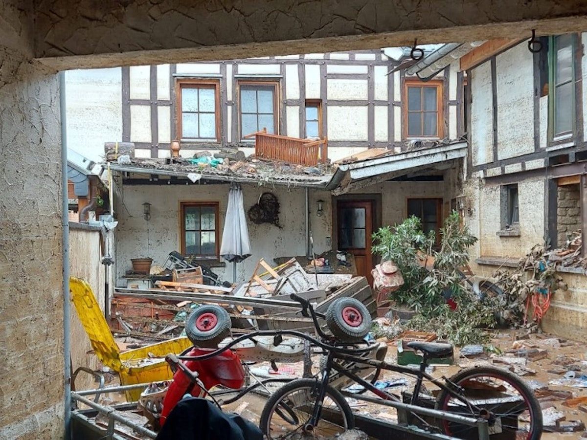 Folgen des Hochwassers in Dernau.