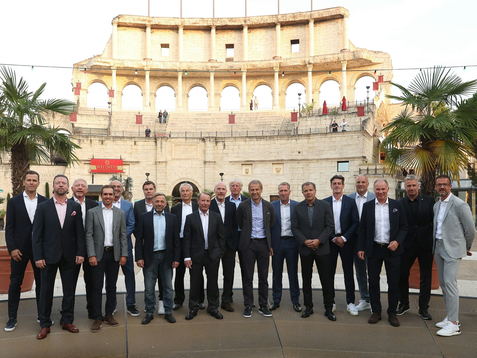 Die Europameister von 1996 auf einem Gruppenbild im Europapark in Rust am 19. September 2021.