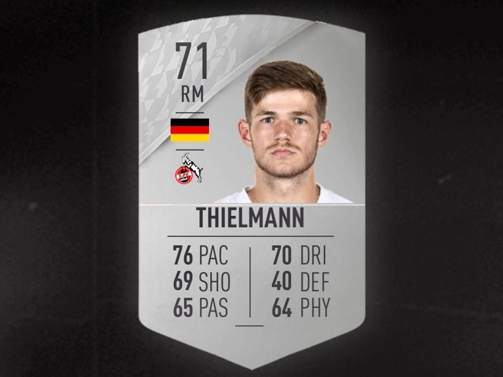 Jan Thielmanns Fifa-22-Karte hat eine 71er-Bewertung.