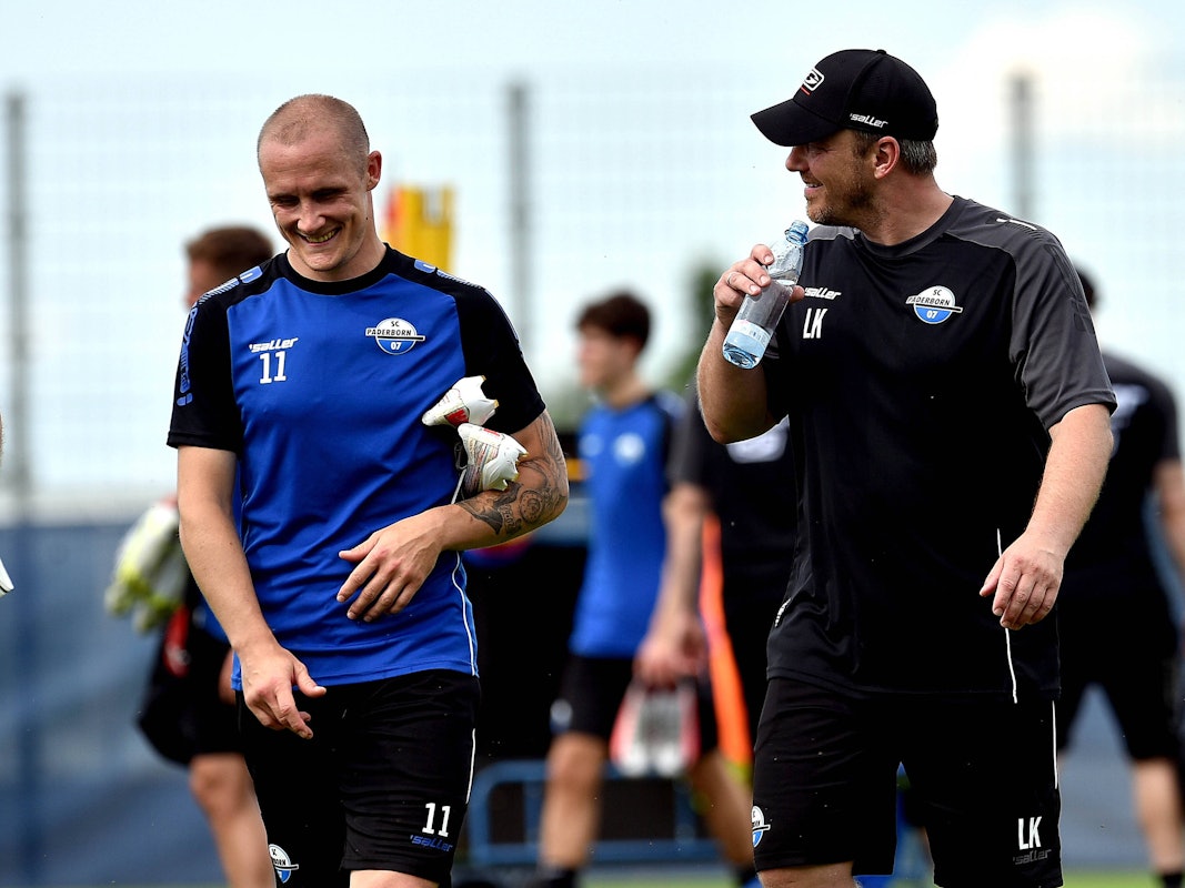 Sven Michel und Lukas Kwasniok beim Training