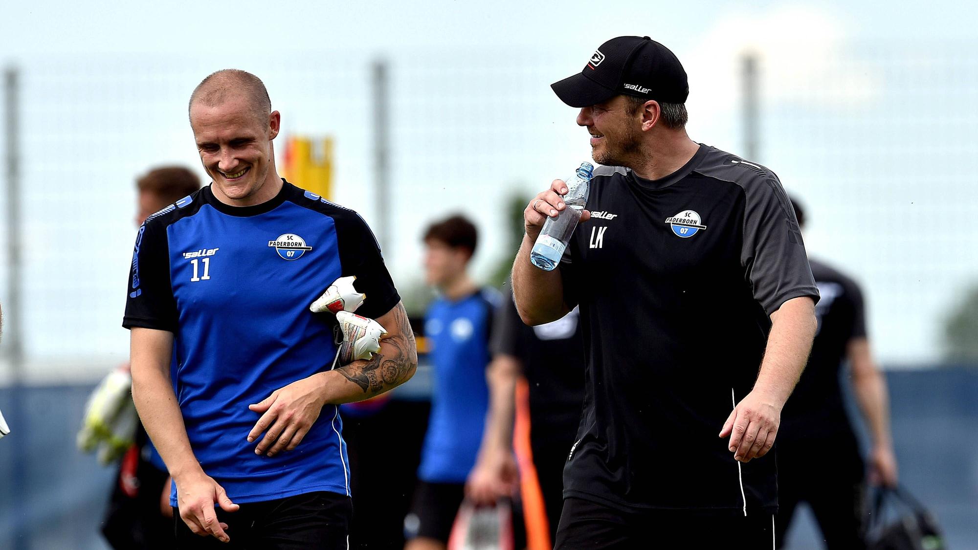 Sven Michel und Lukas Kwasniok beim Training